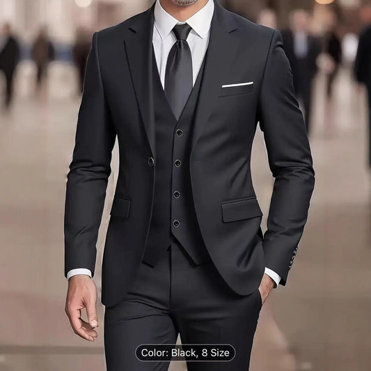 Men's Suit Set Wedding Host Business Three-piece Set