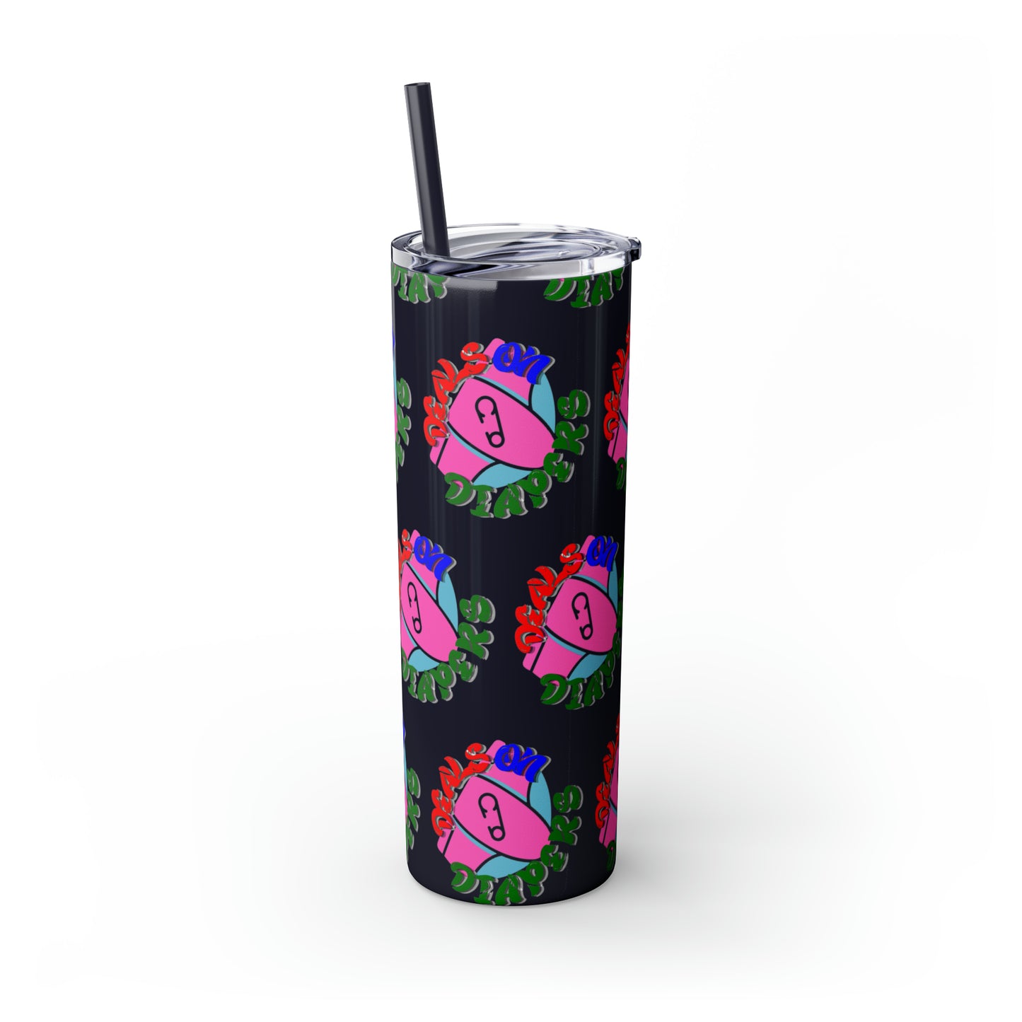 Deals On Diapers Skinny Tumbler with Straw, 20oz
