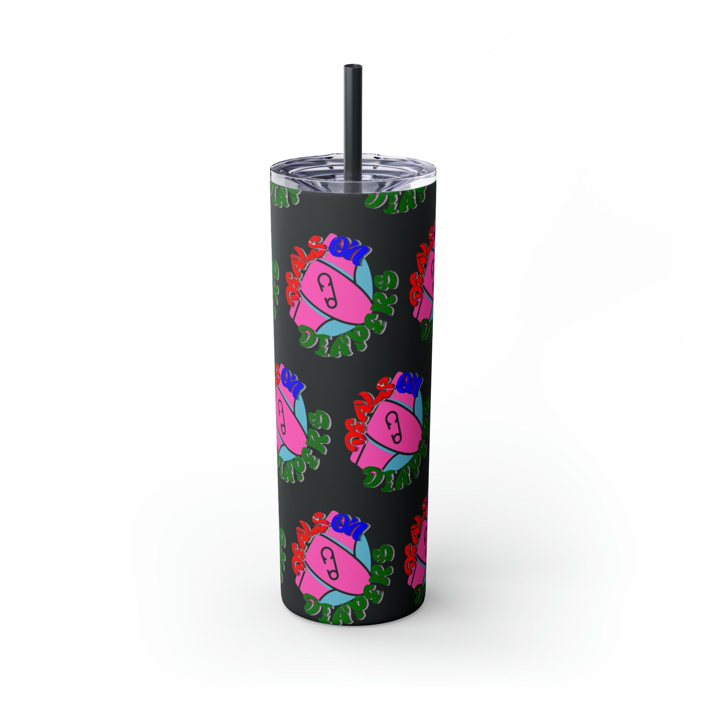 Deals On Diapers Skinny Tumbler with Straw, 20oz