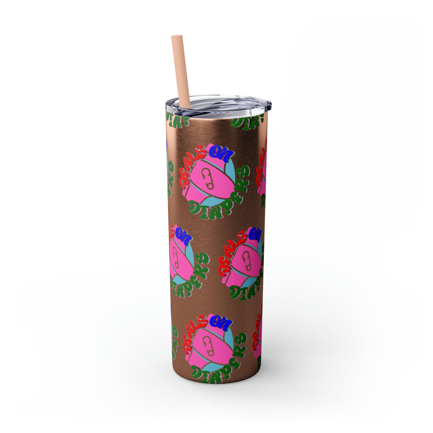 Deals On Diapers Skinny Tumbler with Straw, 20oz