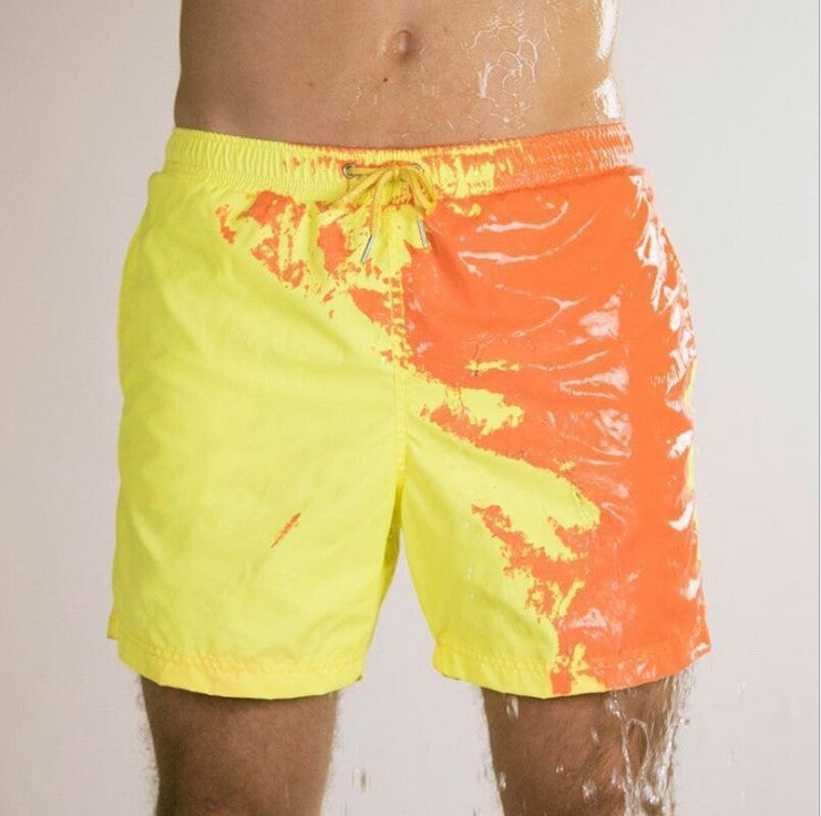 Discoloration In Water Beach Sports Fitness Shorts Quick-Drying Swimming Trunks Temperature Change