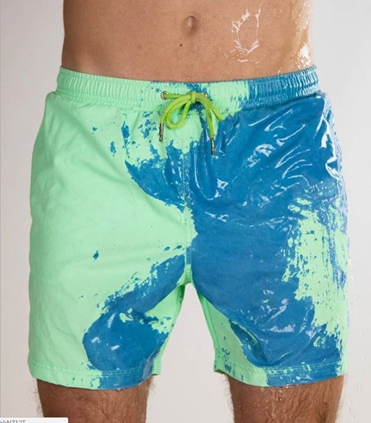 Discoloration In Water Beach Sports Fitness Shorts Quick-Drying Swimming Trunks Temperature Change