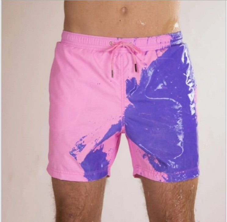 Discoloration In Water Beach Sports Fitness Shorts Quick-Drying Swimming Trunks Temperature Change