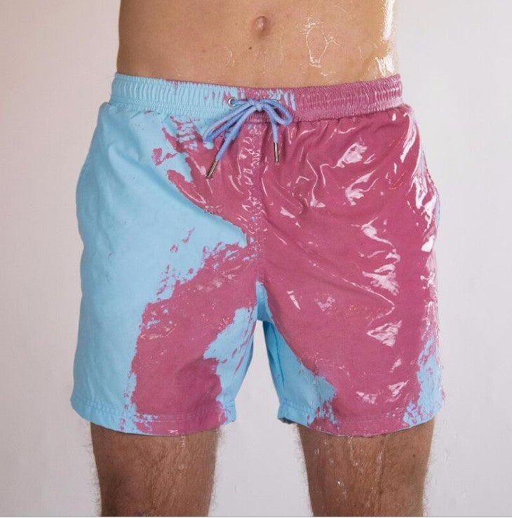 Discoloration In Water Beach Sports Fitness Shorts Quick-Drying Swimming Trunks Temperature Change