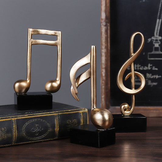 Living room golden musical note model ornaments