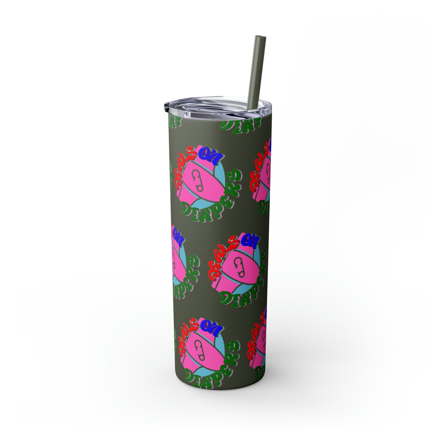 Deals On Diapers Skinny Tumbler with Straw, 20oz