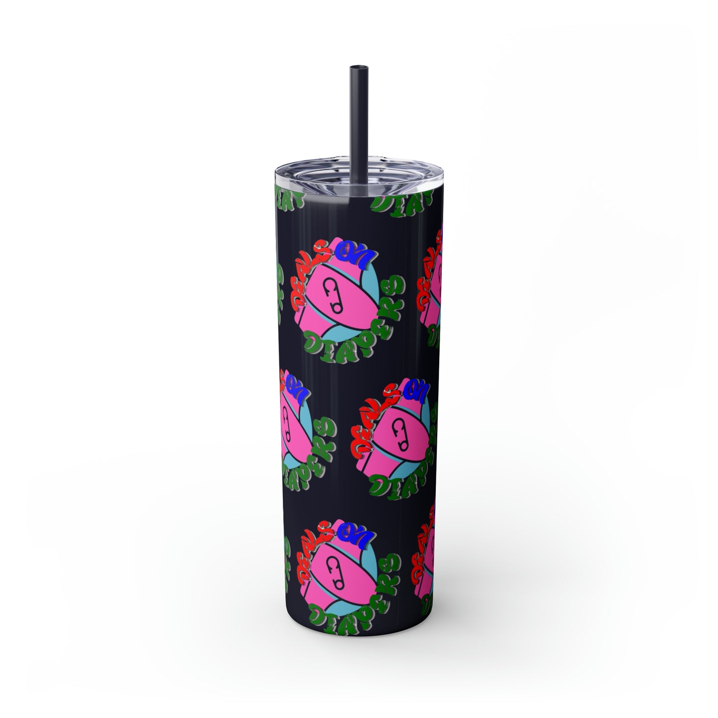 Deals On Diapers Skinny Tumbler with Straw, 20oz