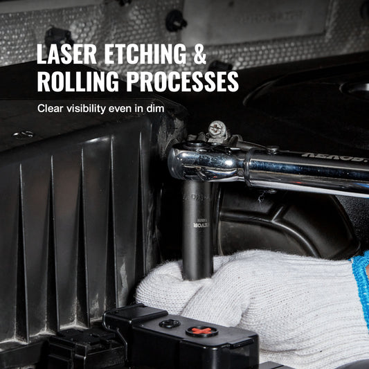 VEVOR Rive Impact Socket Set, 48 Piece Socket Set SAE & Metric 8-22mm 6 Point Cr-V Drive Extension Bar Universal Joint & Power Drill Adapter Includes Storage Case