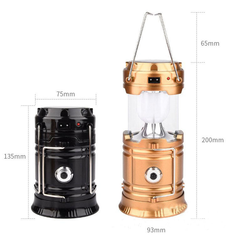 New solar charging type multifunctional telescopic camping lantern lantern outdoor camping tent lamp
