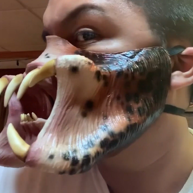 Latex Mask with mouth open showing teeth