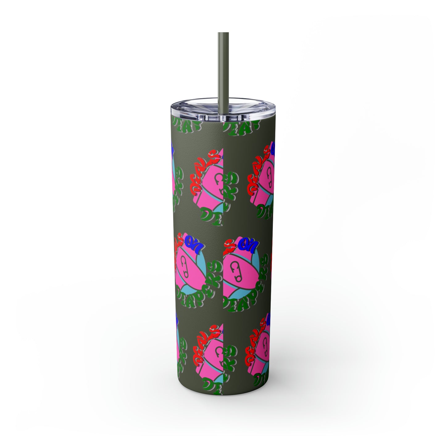 Deals On Diapers Skinny Tumbler with Straw, 20oz