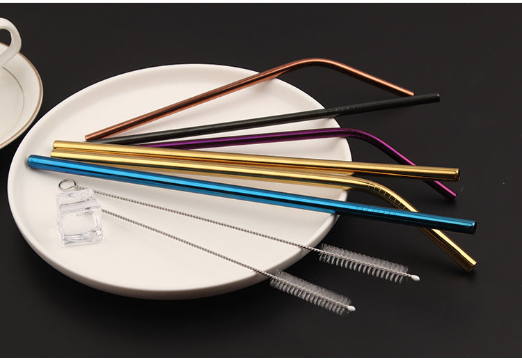 Stainless Steel Straw Food Grade Color Set Straw Milk Tea Coffee Drink Straw