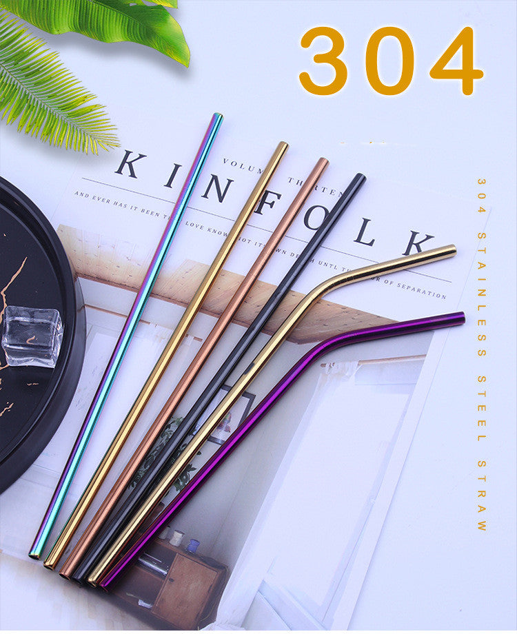 Stainless Steel Straw Food Grade Color Set Straw Milk Tea Coffee Drink Straw