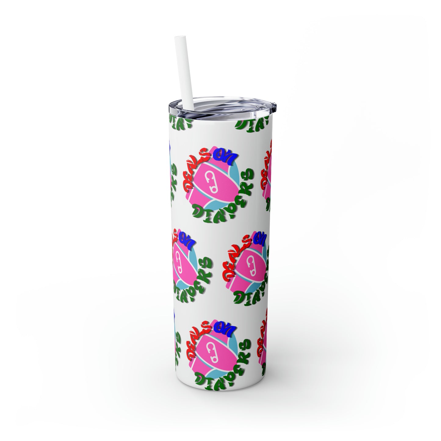 Deals On Diapers Skinny Tumbler with Straw, 20oz