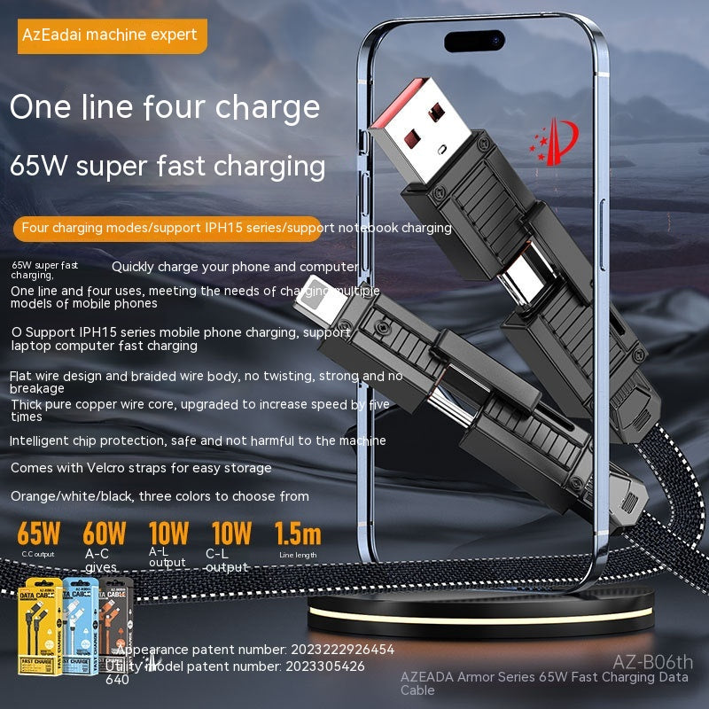Armor Series 65W Fast Charge Data Cable Two Drag Two