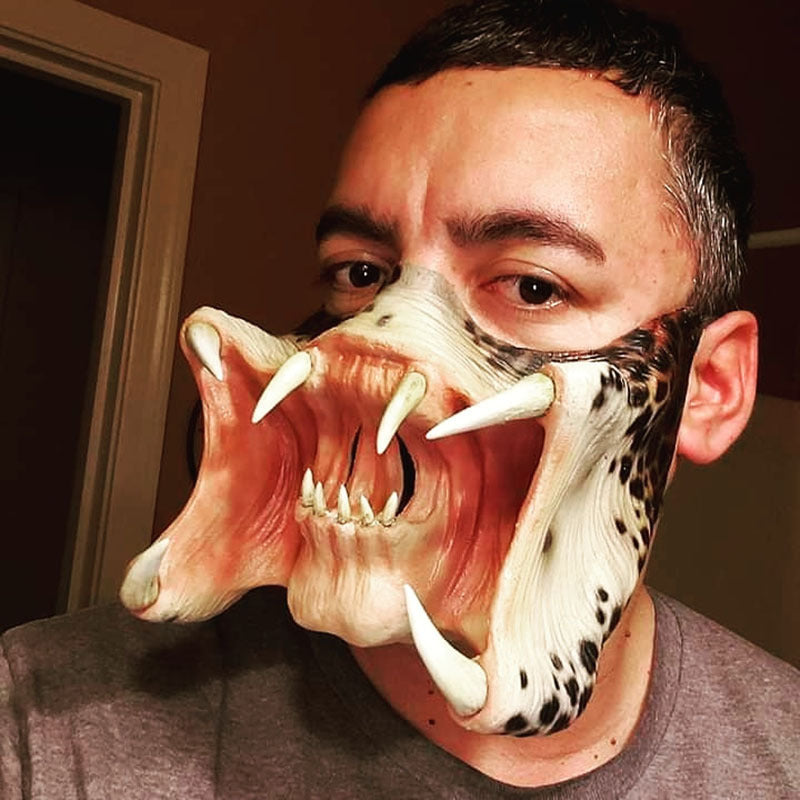 Latex Mask with mouth open showing teeth