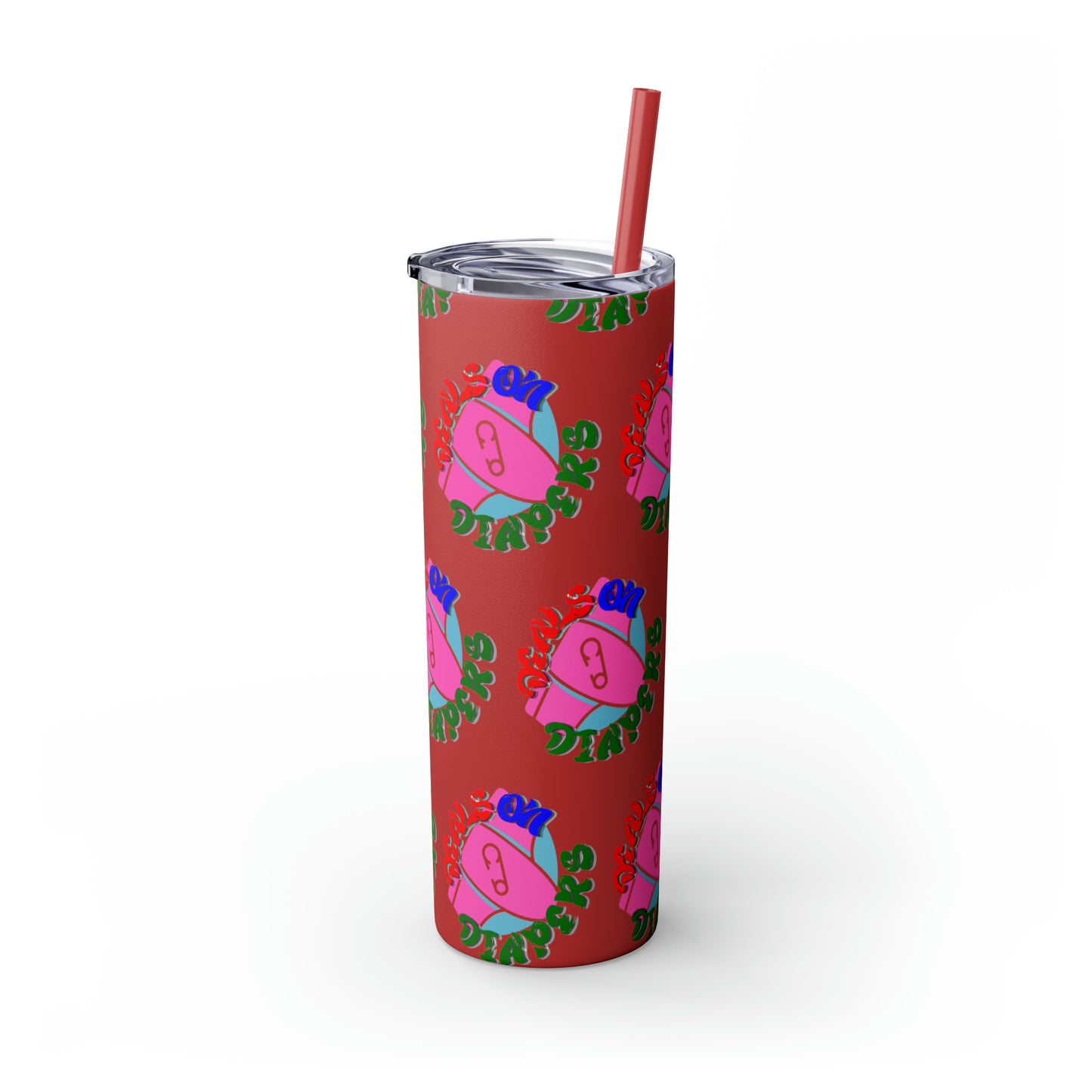 Deals On Diapers Skinny Tumbler with Straw, 20oz