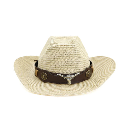 Western cowboy ethnic straw hat
