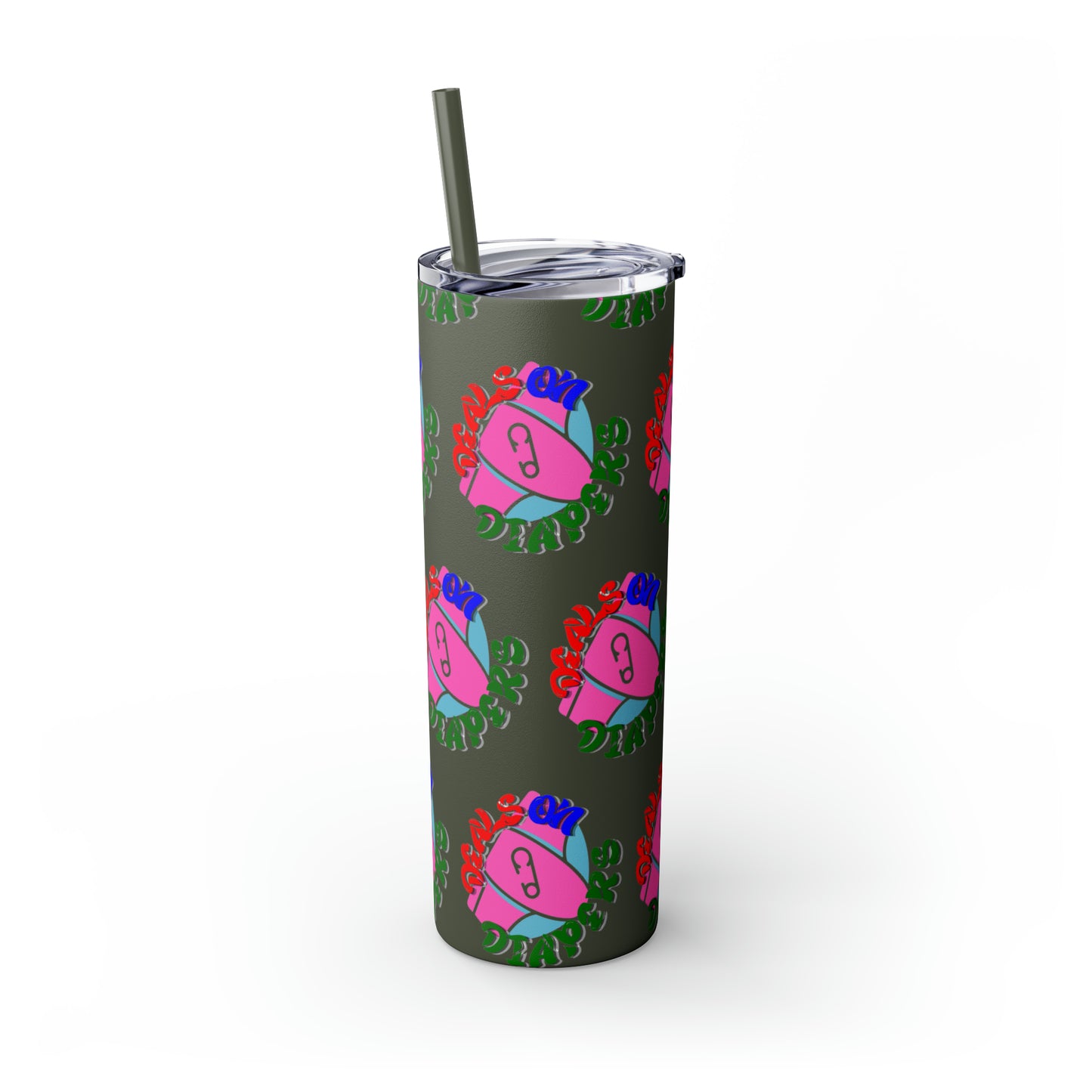 Deals On Diapers Skinny Tumbler with Straw, 20oz