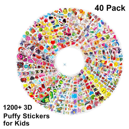 KiDS SticKerS 40 20 Different SheetS 3D Puffy BulK SticKerS
