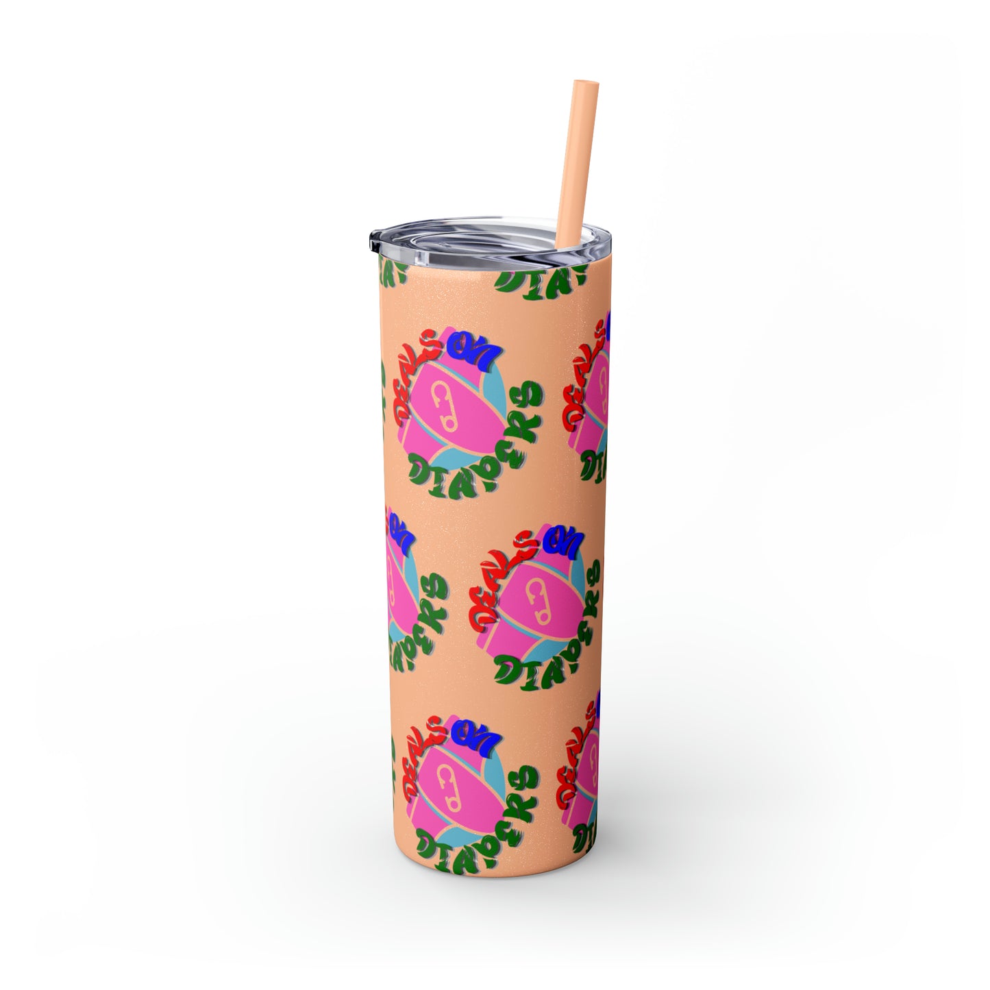Deals On Diapers Skinny Tumbler with Straw, 20oz