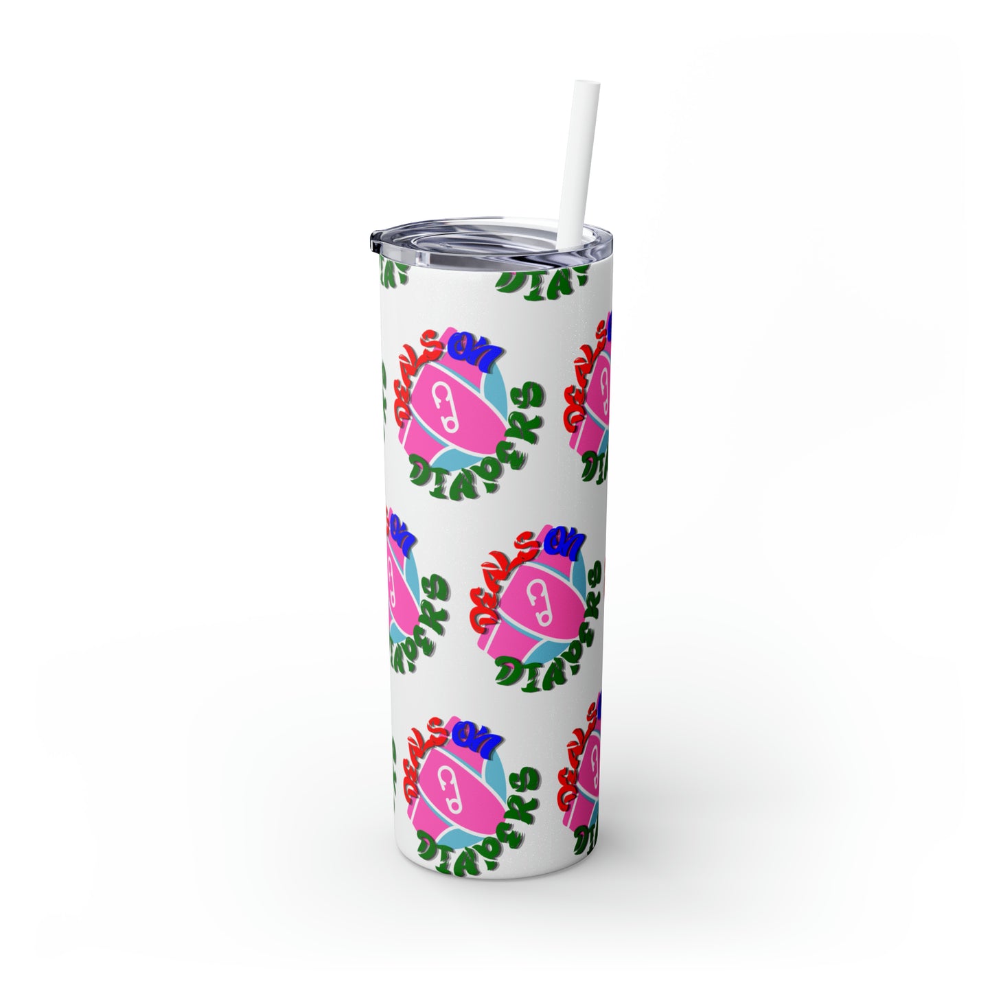Deals On Diapers Skinny Tumbler with Straw, 20oz