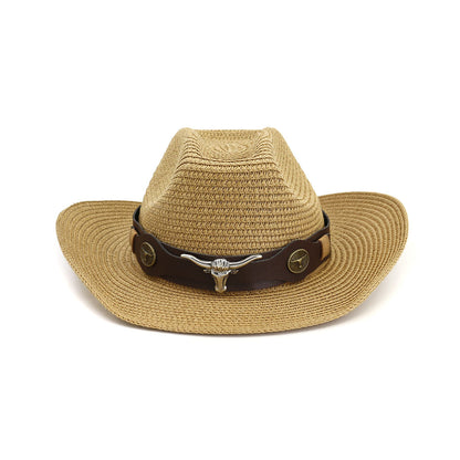 Western cowboy ethnic straw hat