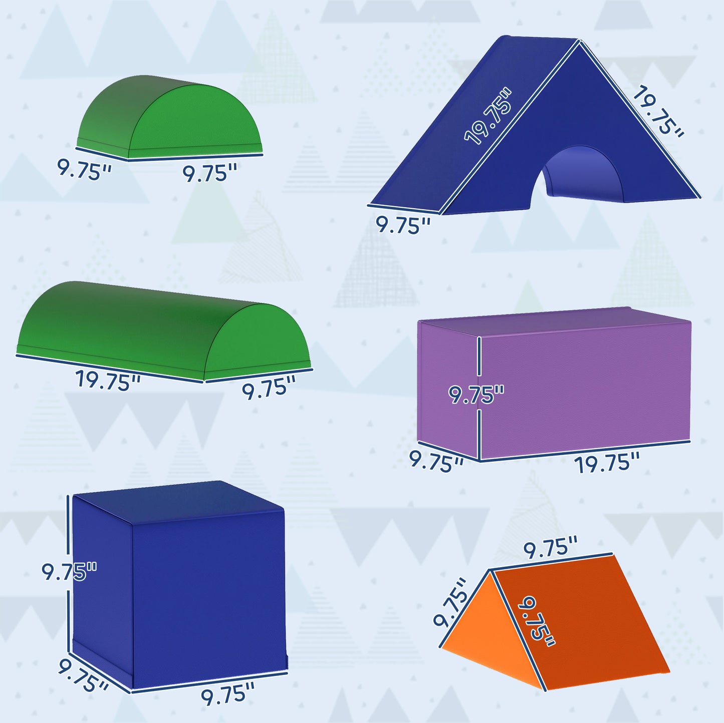 11-Piece Kids Crawl and Climb Activity Play Set for Climbing, Crawling, Sliding, Assorted