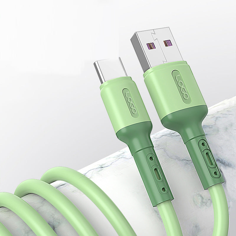 Liquid silicone flash charging data cable