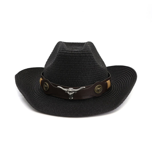 Western cowboy ethnic straw hat