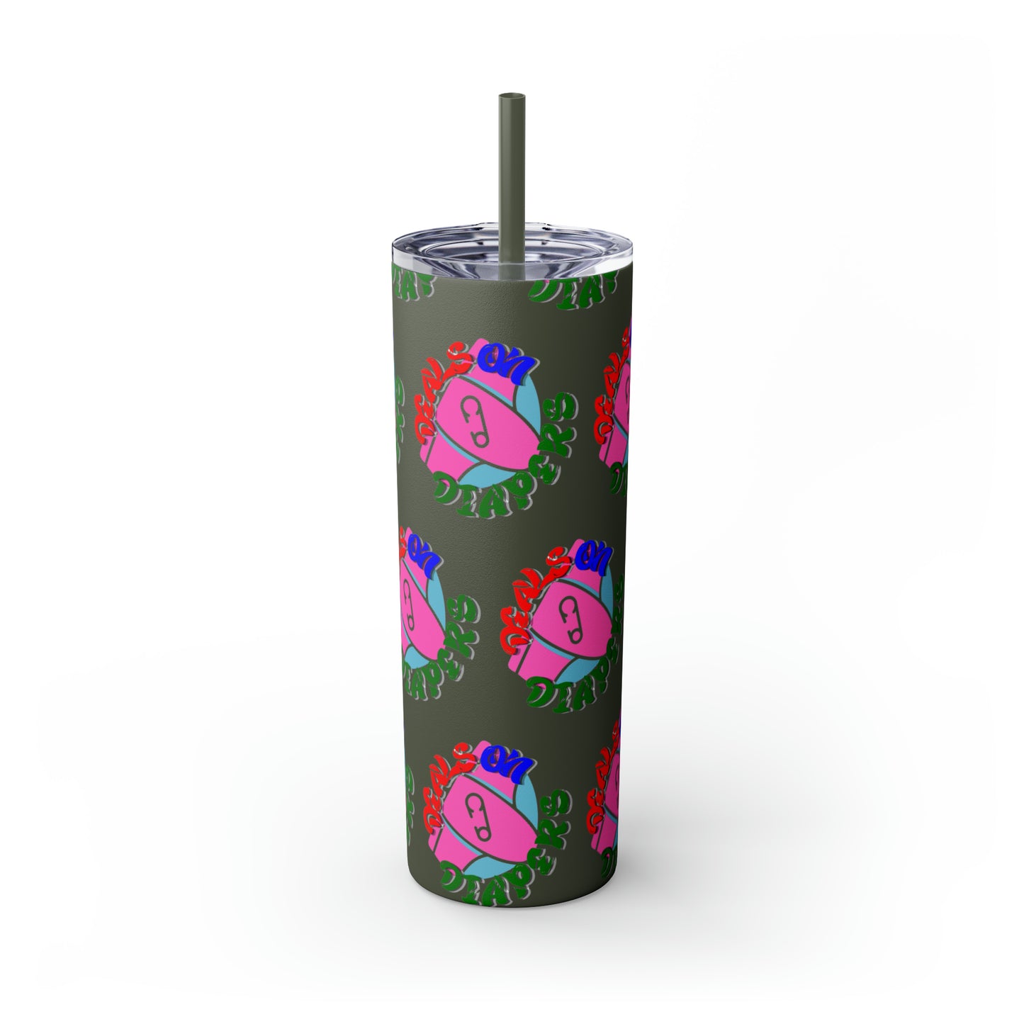 Deals On Diapers Skinny Tumbler with Straw, 20oz
