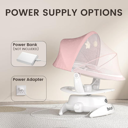 Baby Swing For Infants With Motion Detection, Electric Baby Swing With 3 Swing Modes, 12 Lullabies  5-Speeds