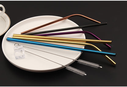 Stainless Steel Straw Food Grade Color Set Straw Milk Tea Coffee Drink Straw