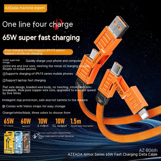 Armor Series 65W Fast Charge Data Cable Two Drag Two