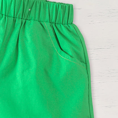 Newborn Baby Boy St. Patrick's Day Clothes Short Sleeve Clover Print Romper & Suspenders Pant 2Pcs Casual Clothes Set