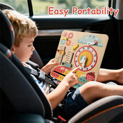 Montessori Wooden Time Learning Clock For Kids 3+, All-in-One Calendar Season Weather Educational Toy