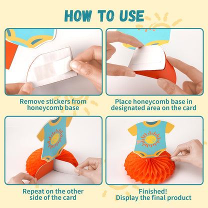 14 Pcs Here Comes The Son Baby Shower Decor, Baby Shower Honeycomb Centerpieces Set For Tables Here Comes The Son Sunshine Decorations Boho Rainbow Sun Gender Reveal Party Favors Supplies Clearance